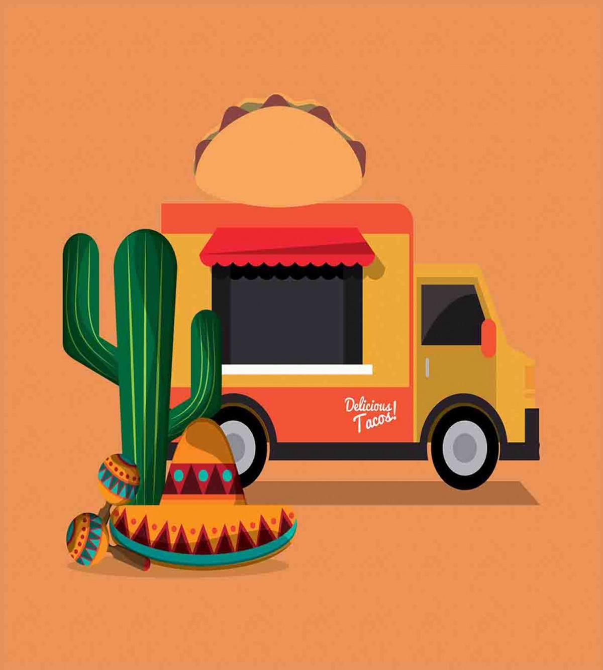 Food Truck Delicious Food — Pattern