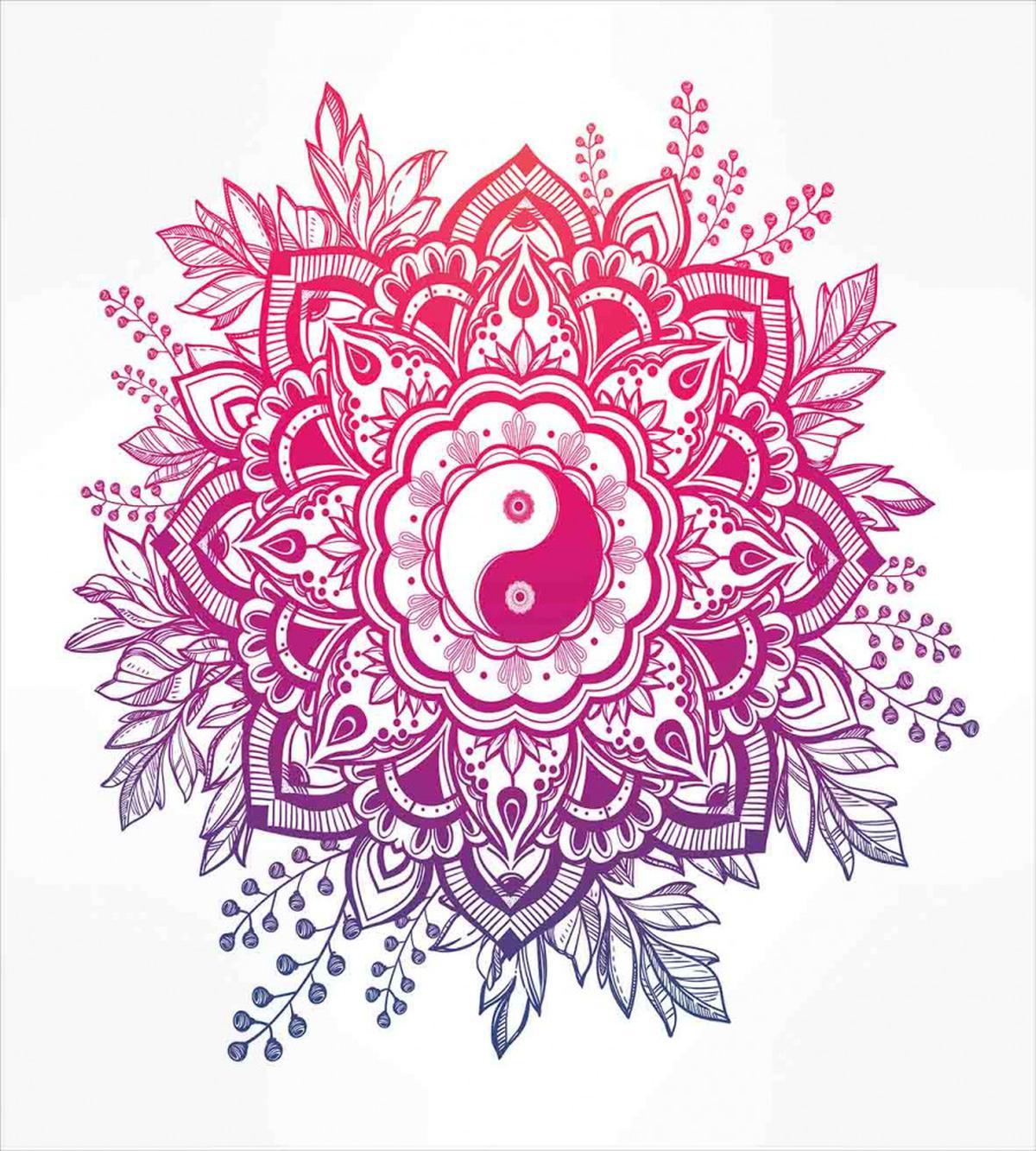 Floral Yin Yang Sign — Pattern