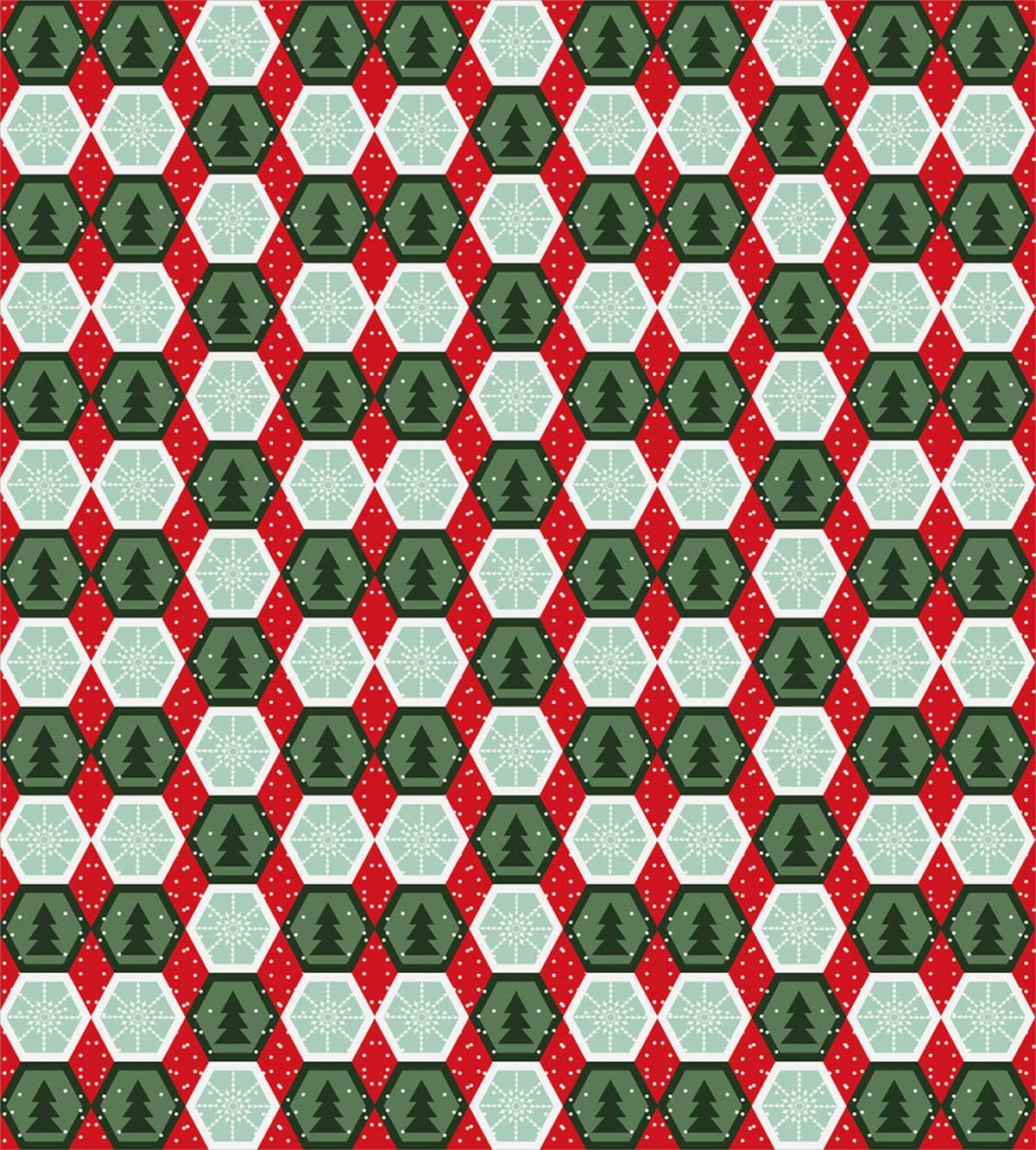 Hexagons with Snow — Pattern
