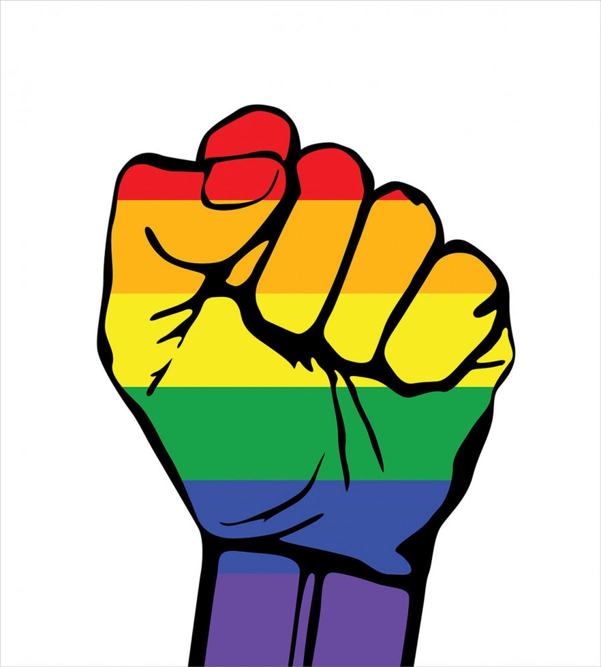 Gay Rights Rainbow Fist LQBT — Pattern