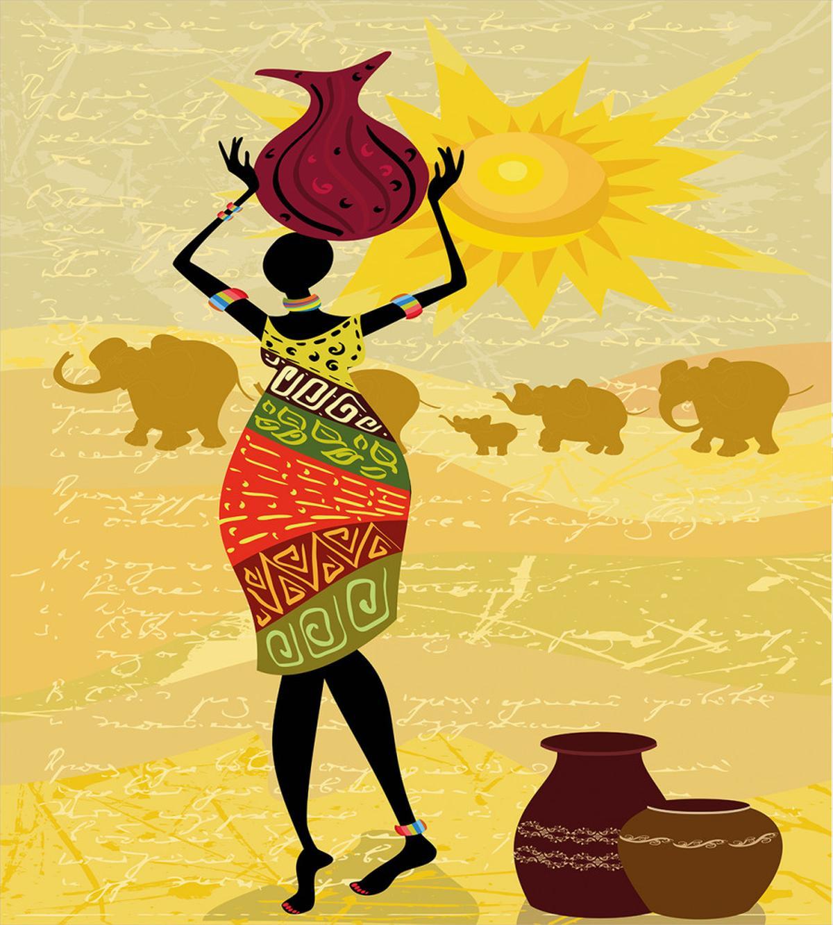 Elephants Sun Art — Pattern