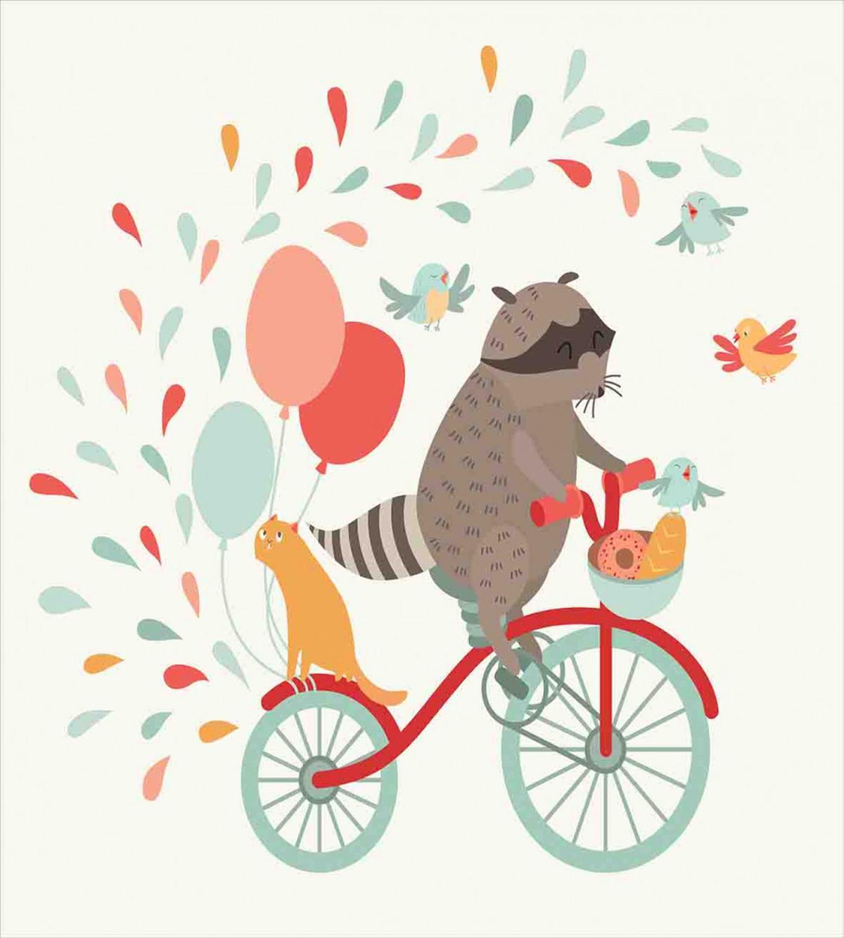 Raccoon on Bicycle — Pattern