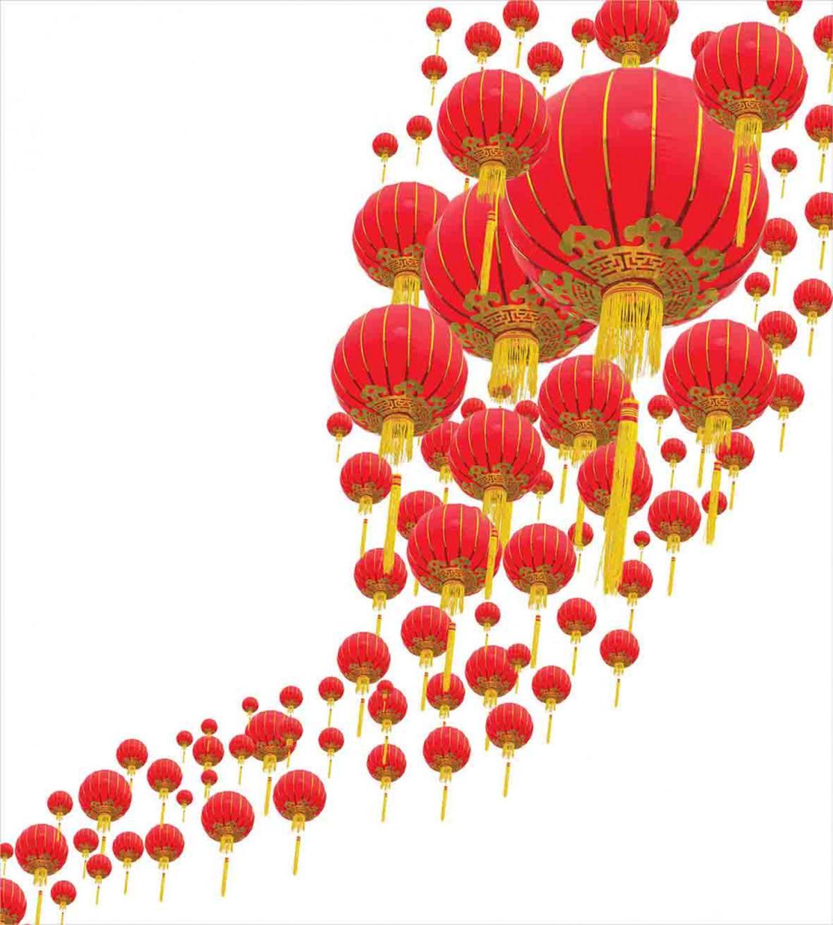 Chinese Lanterns in Sky — Pattern