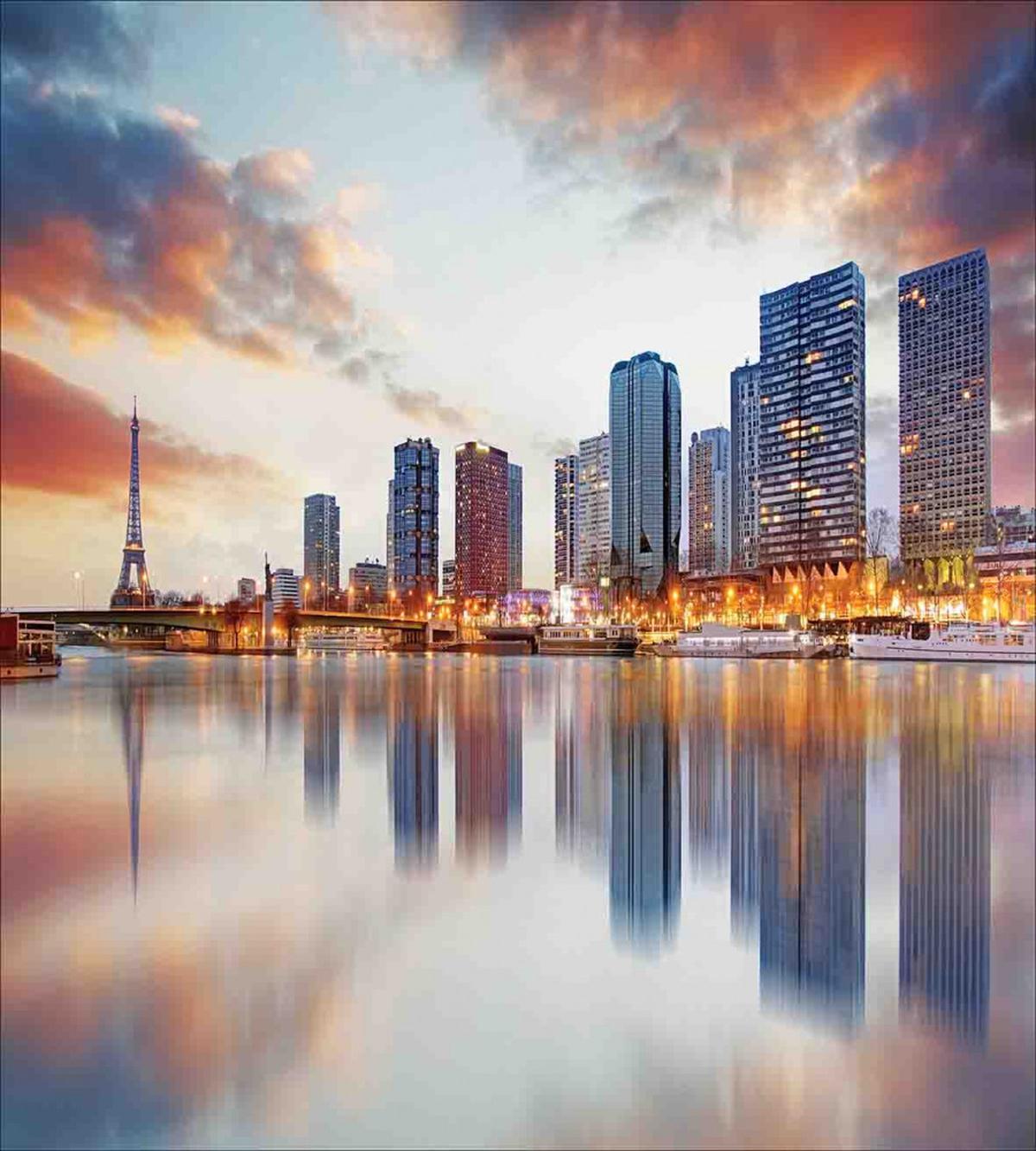 Buildings Dawn Reflection — Pattern