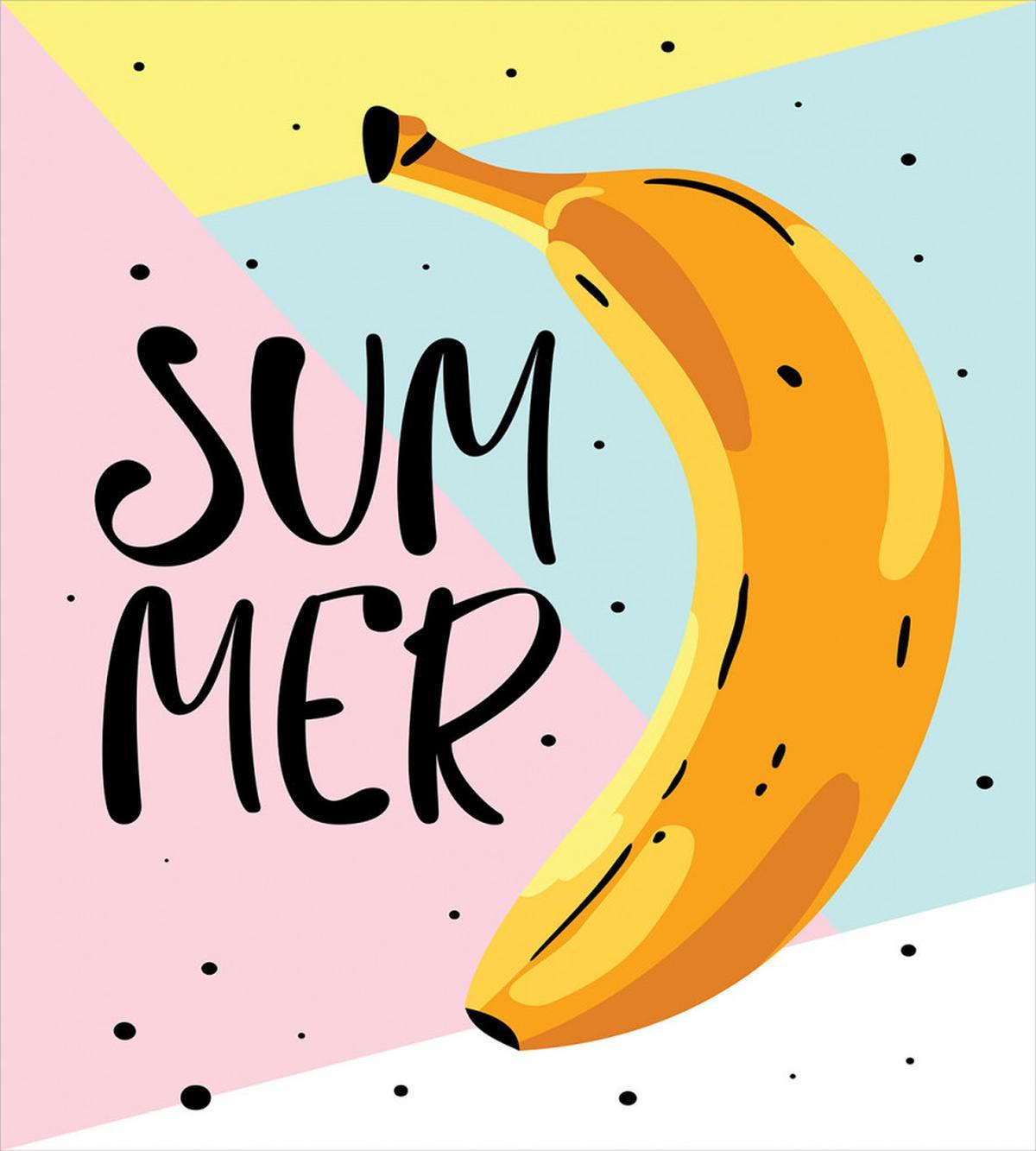Banana on Pastel Geometric — Pattern