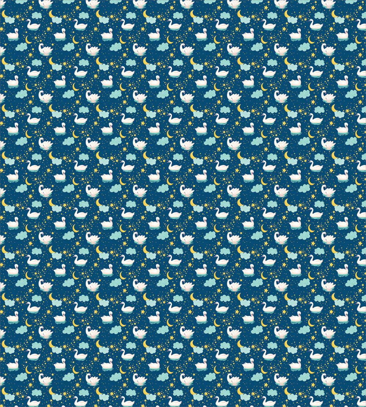 Aquatic Birds at Night Star — Pattern