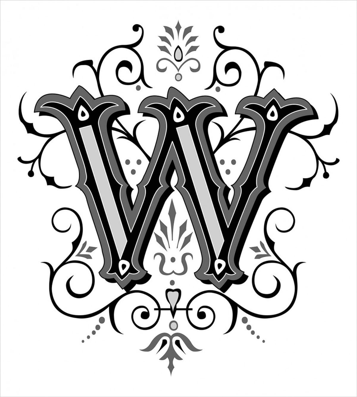 Abstract Ornamental W — Pattern