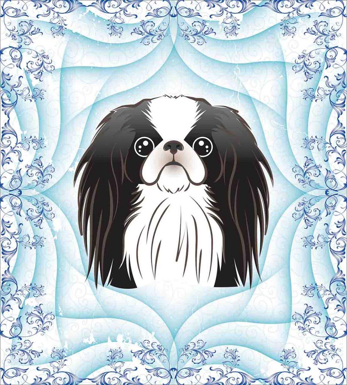 Cartoon Puppy Floral Ornate — Pattern