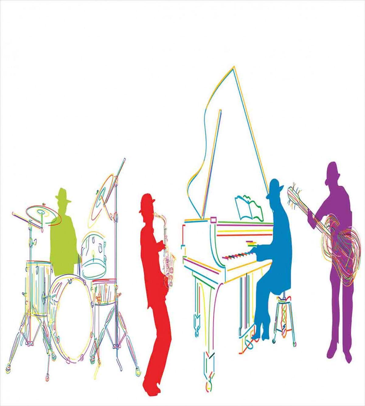Retro Jazz Band Music — Pattern