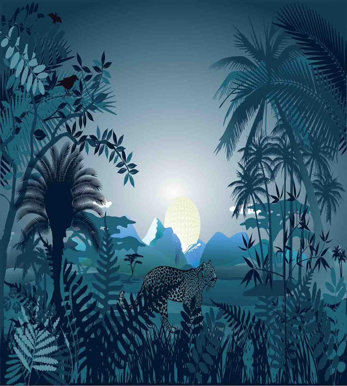 Tiger in Hazy Rainforest — Pattern