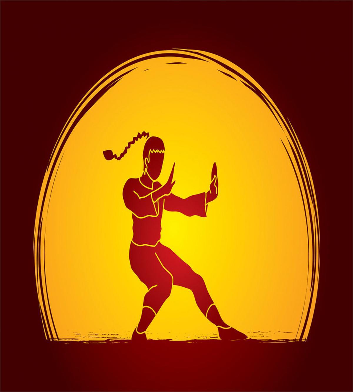Bicolour Karate Pose Moon — Pattern