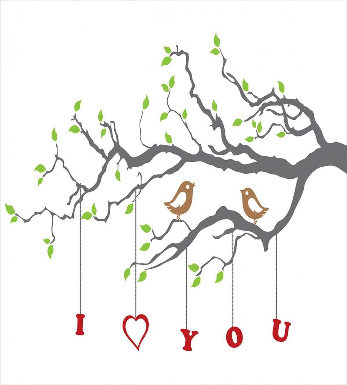 Romantic Birds Tree — Pattern