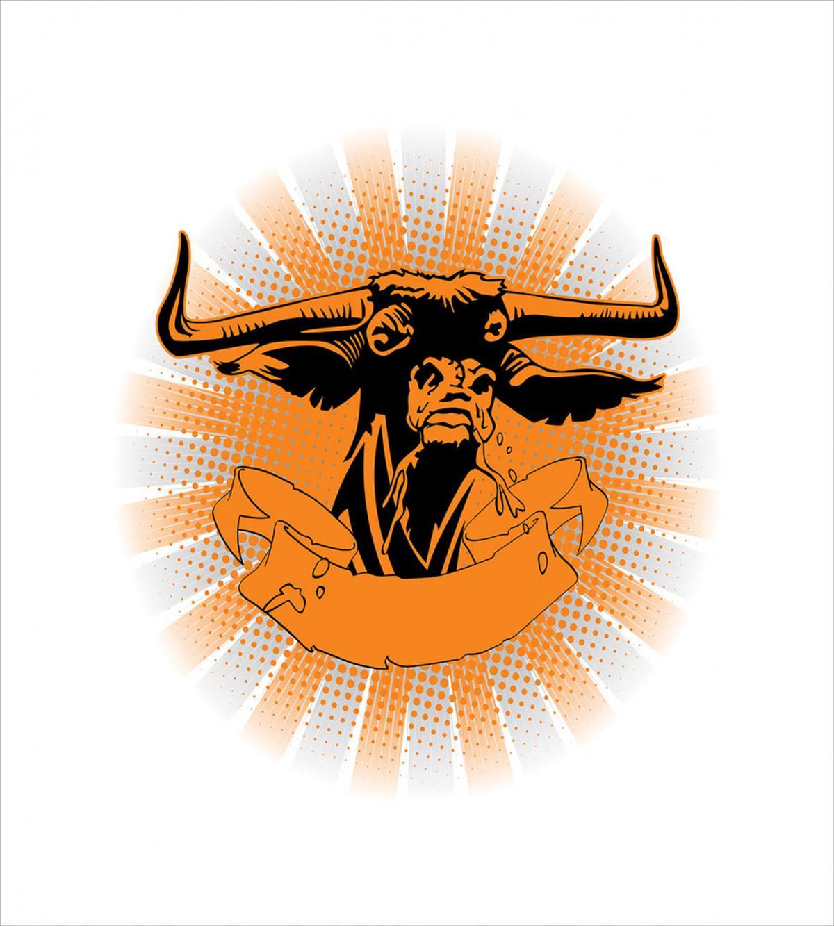 Furious Bull Head Portrait — Pattern