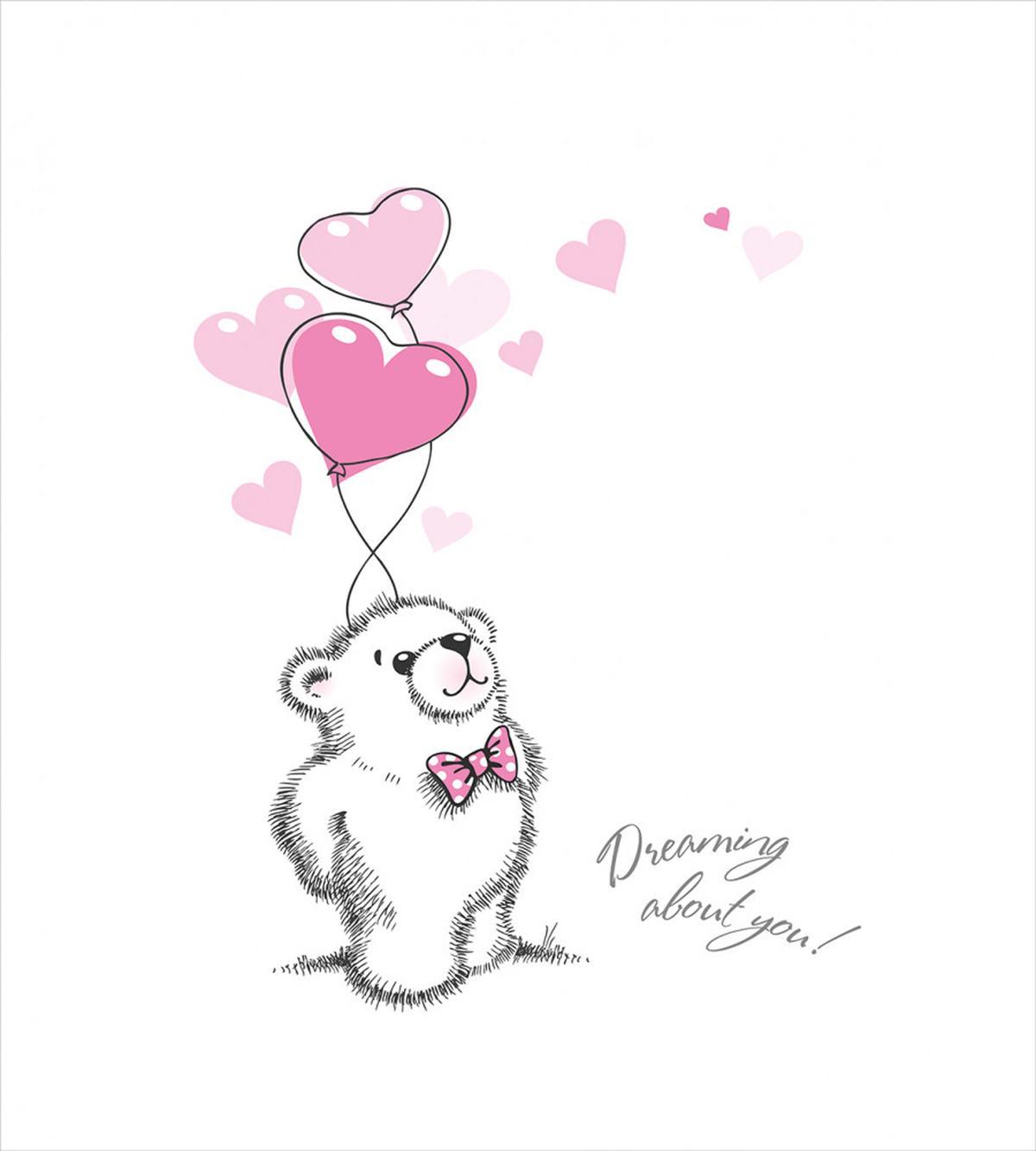Pink Heart Romantic Words — Pattern