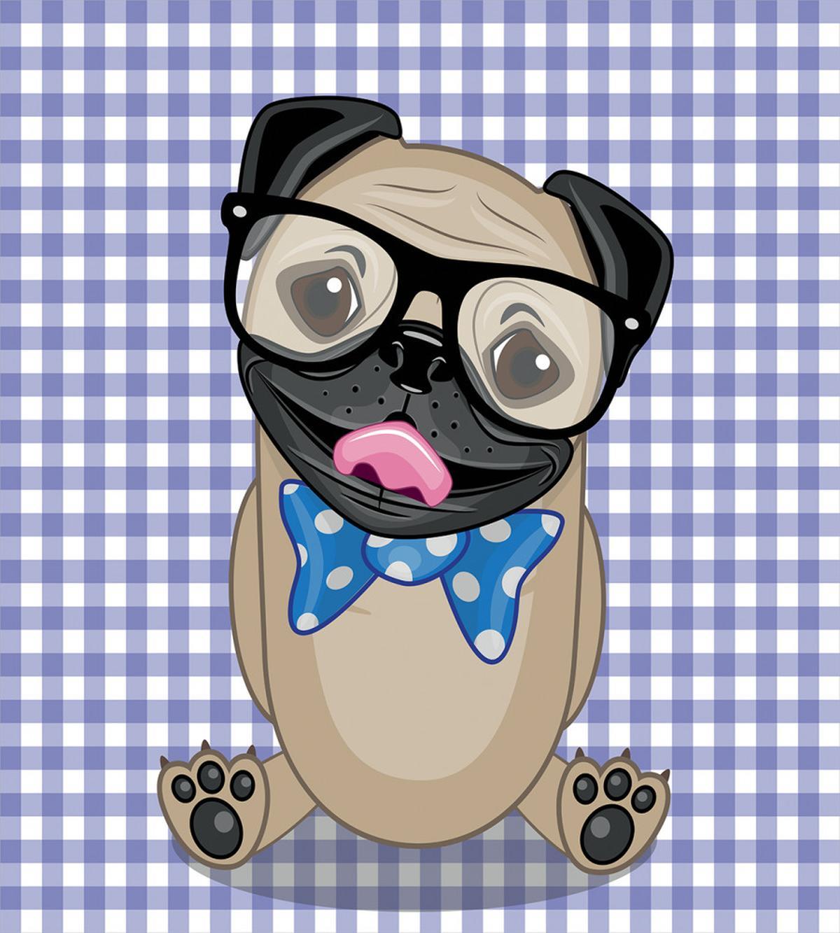 Nerdy Glasses Bow Tie Dog — Pattern