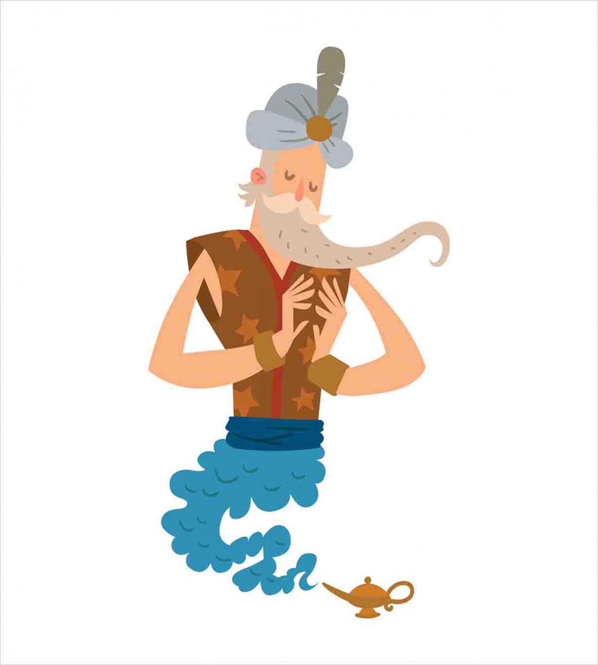 Cartoon Genie Coming — Pattern