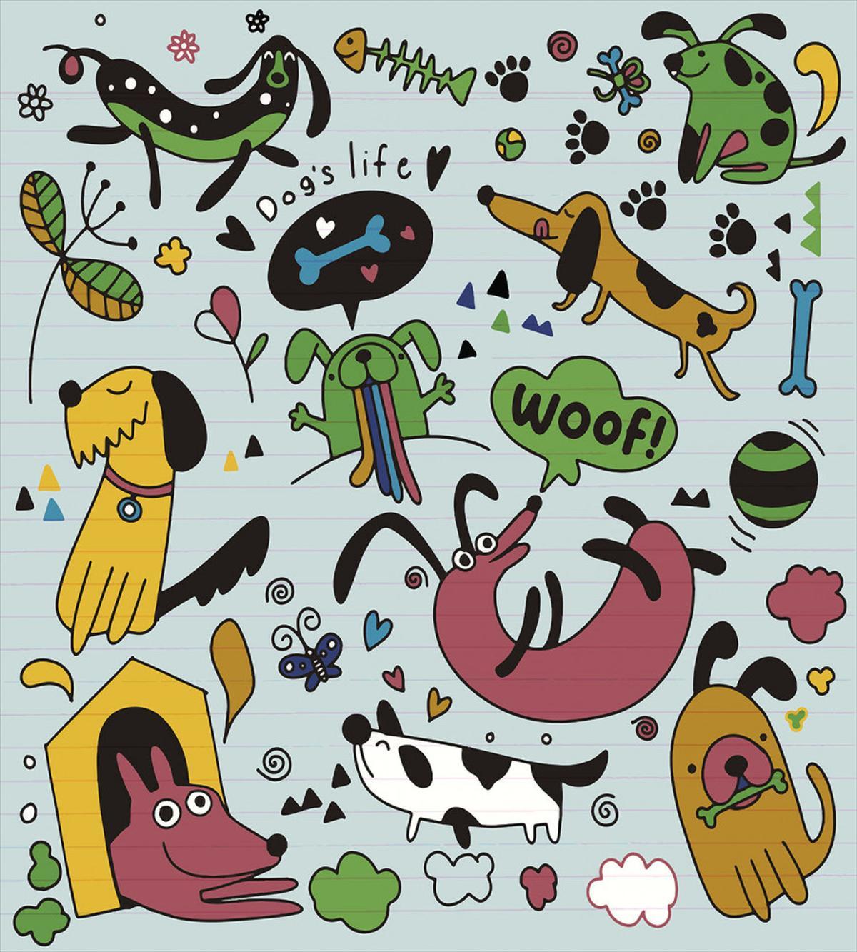 Vivid Playful Dog Pattern — Pattern
