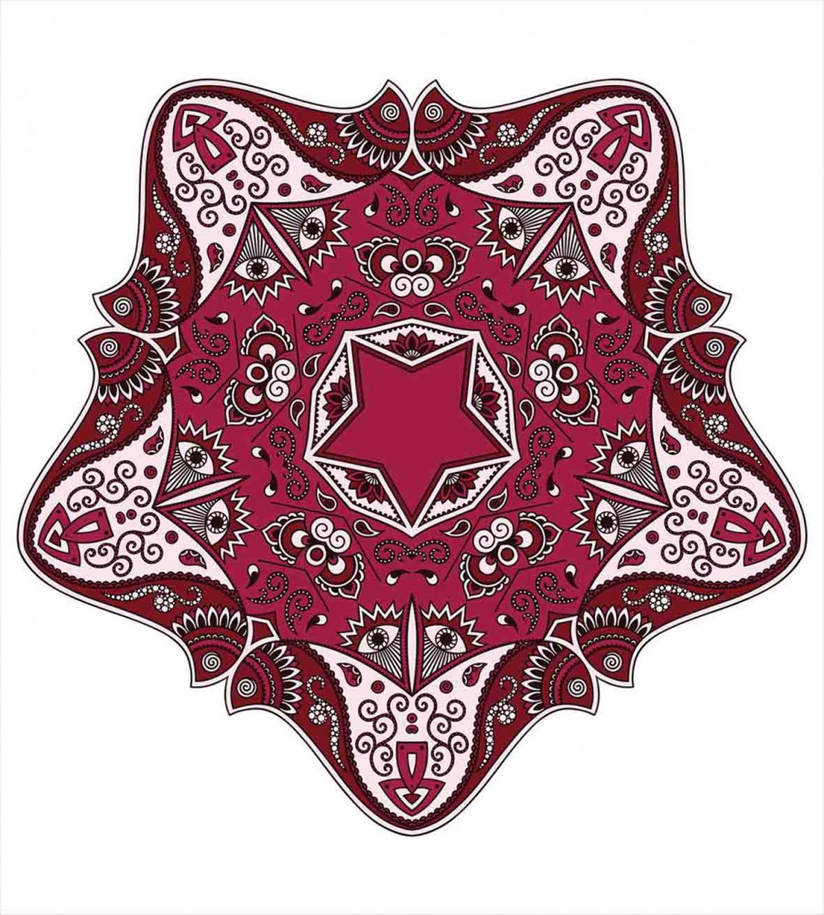 Maroon Mandala Asian — Pattern