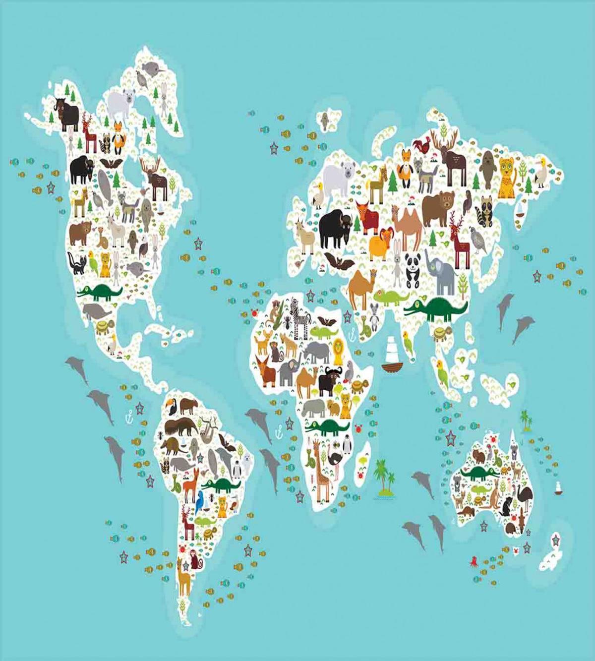 World Map Local Animal — Pattern