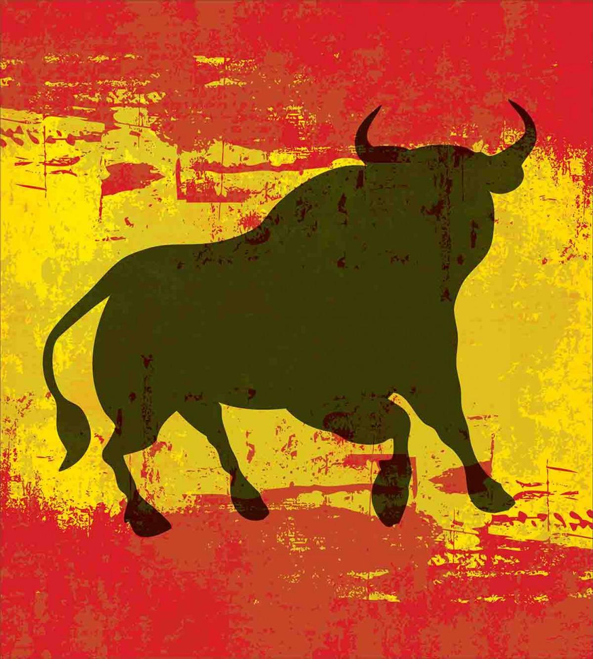 Bull Silhouette on Flag — Pattern
