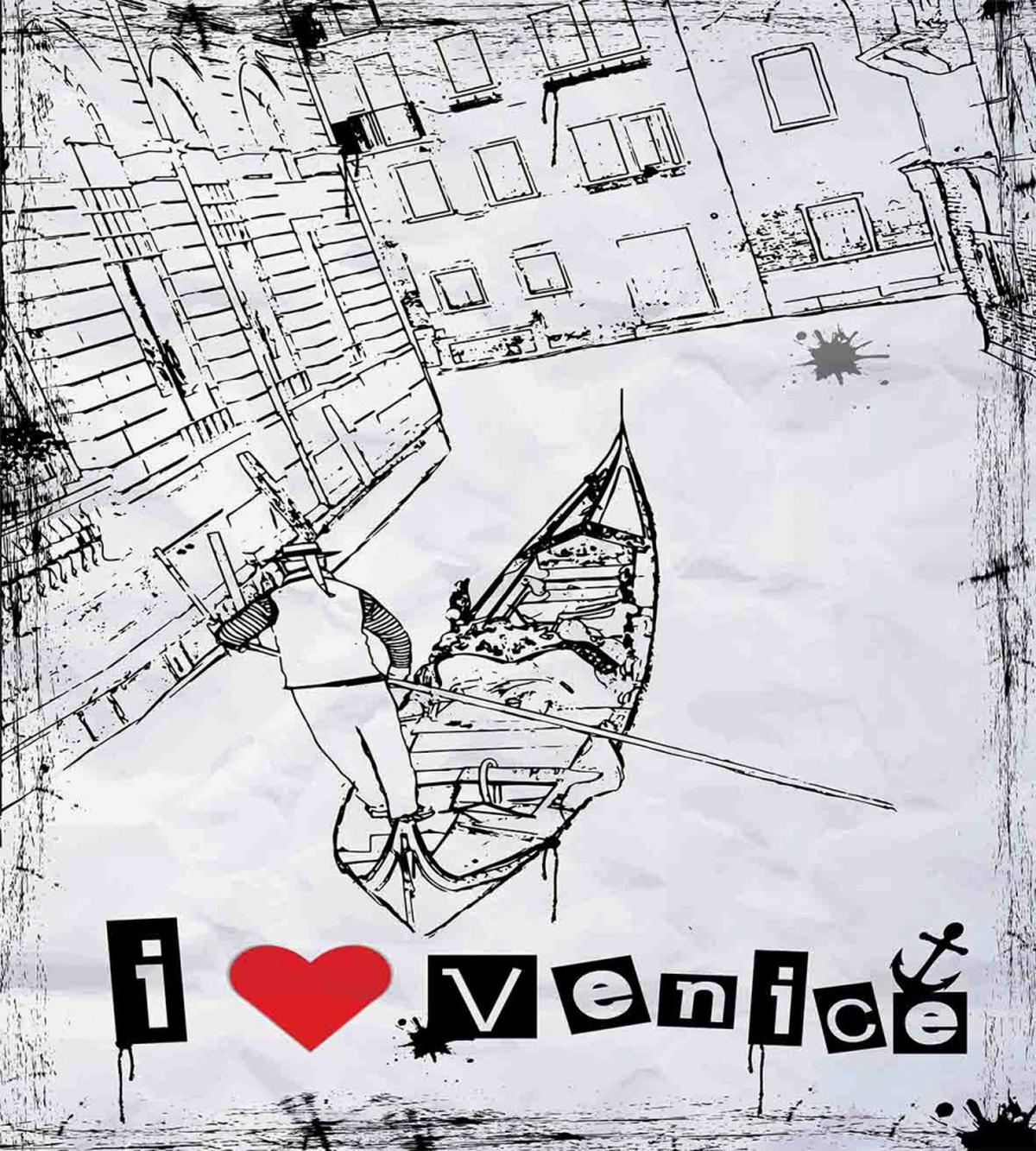 Venetian Canal Art Love — Pattern