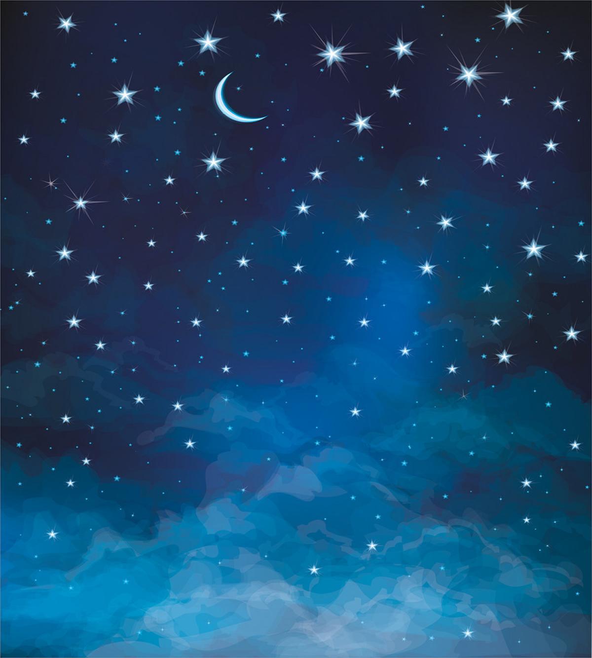 Night Time with Moon Star — Pattern