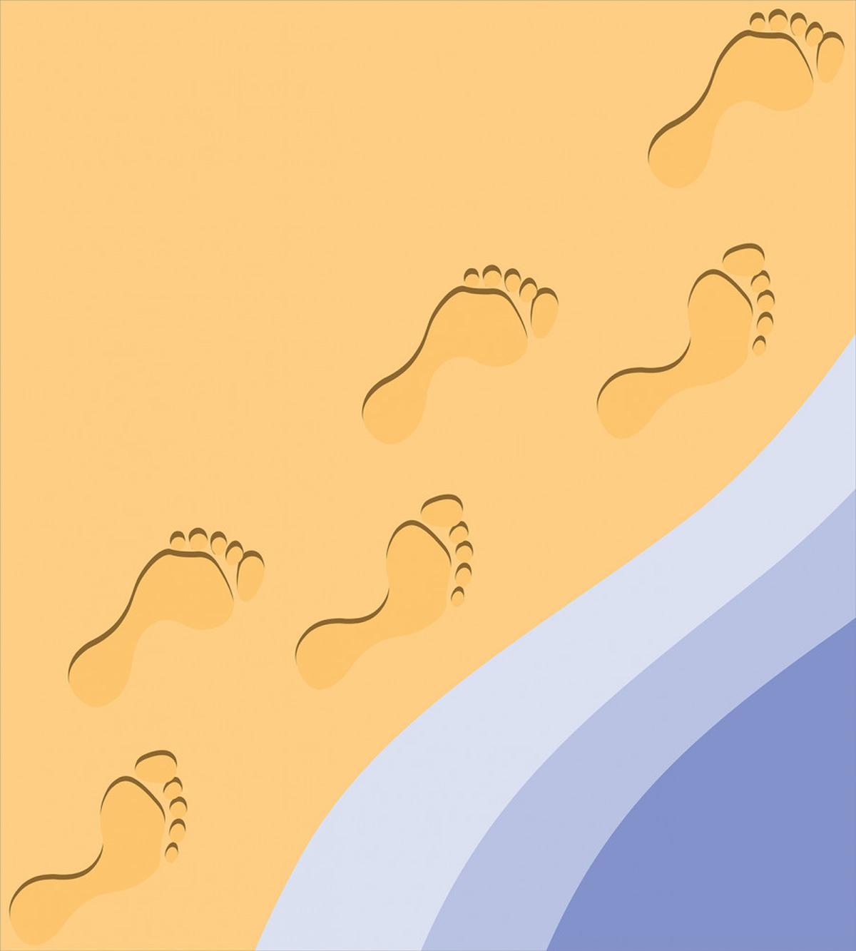 Footprints Sand Seaside — Pattern