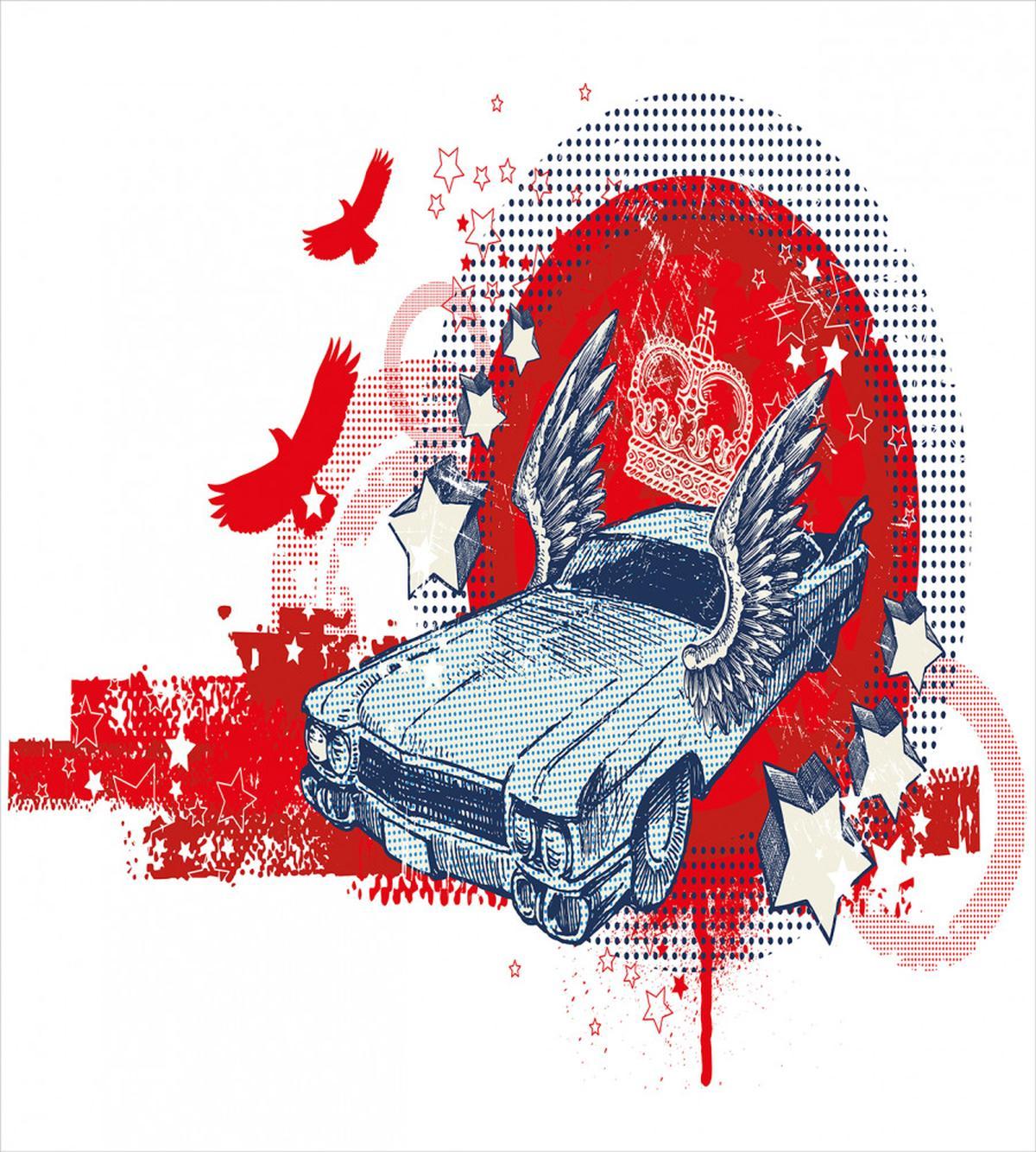 Winged and Crowned Car — Pattern