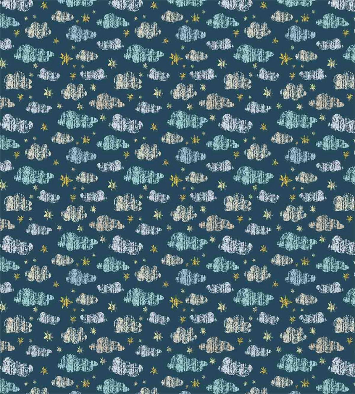 Grunge Clouds and Stars — Pattern