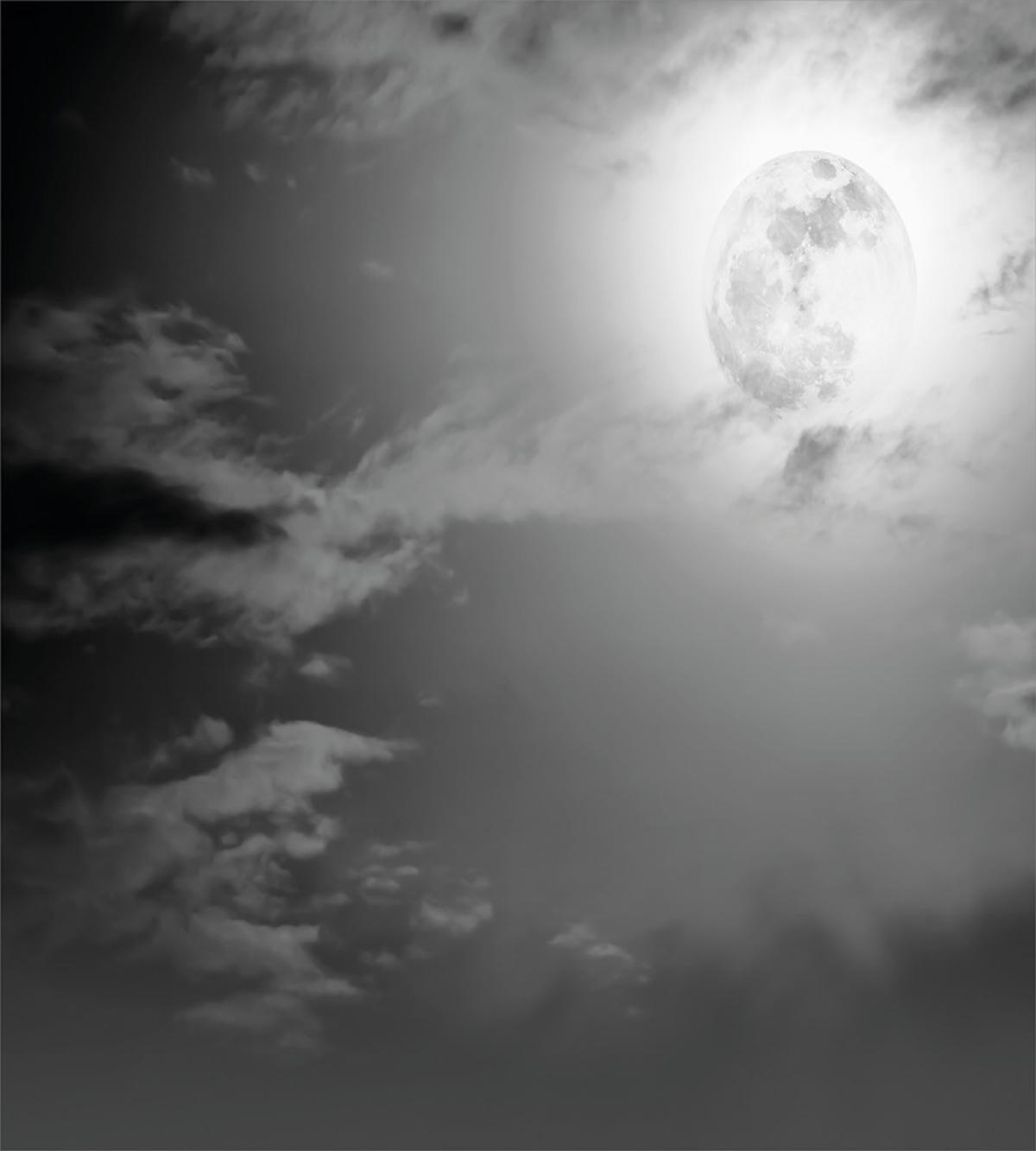 Full Moon and Clouds — Pattern
