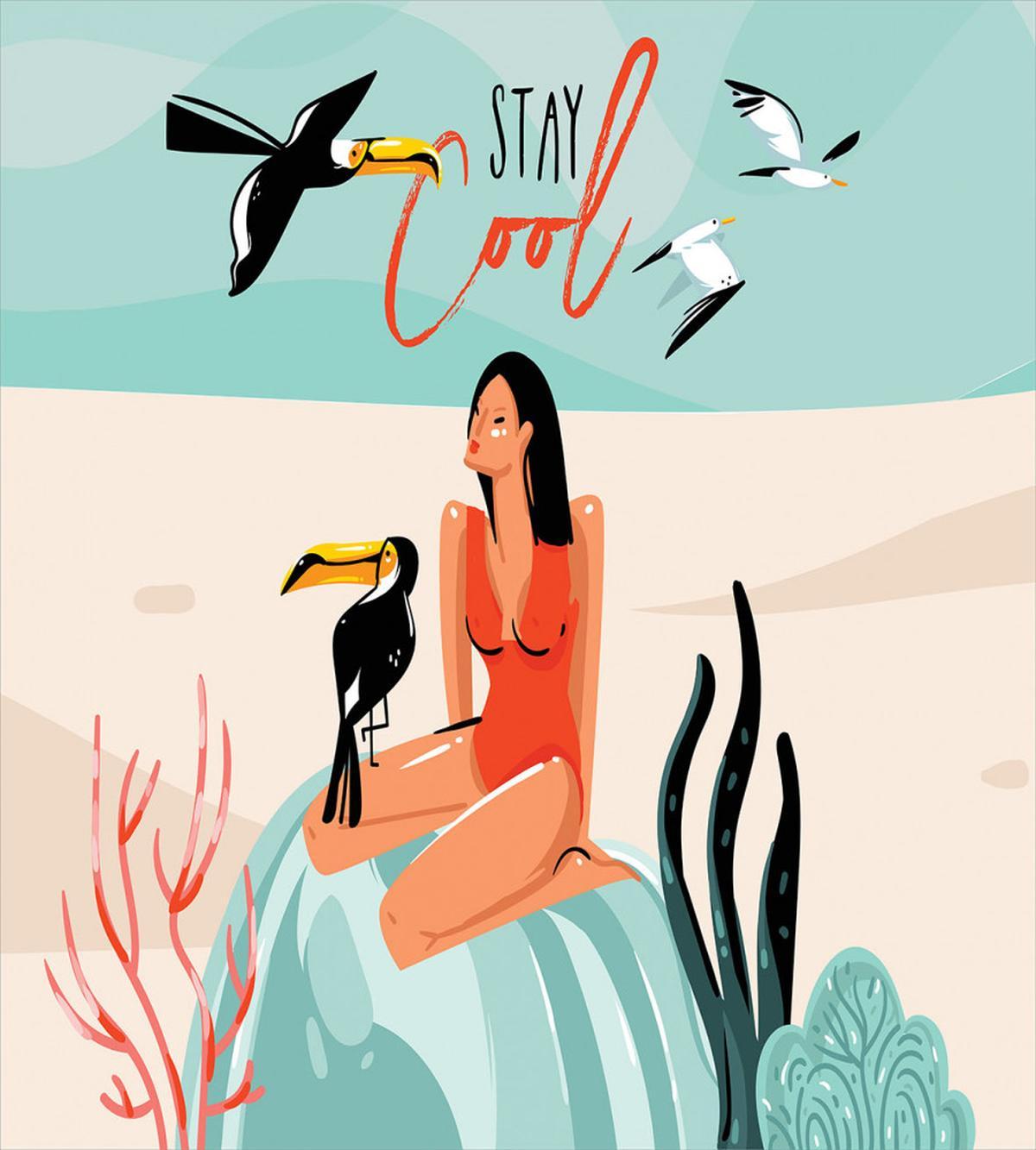 Summer Girl with Toucan — Pattern
