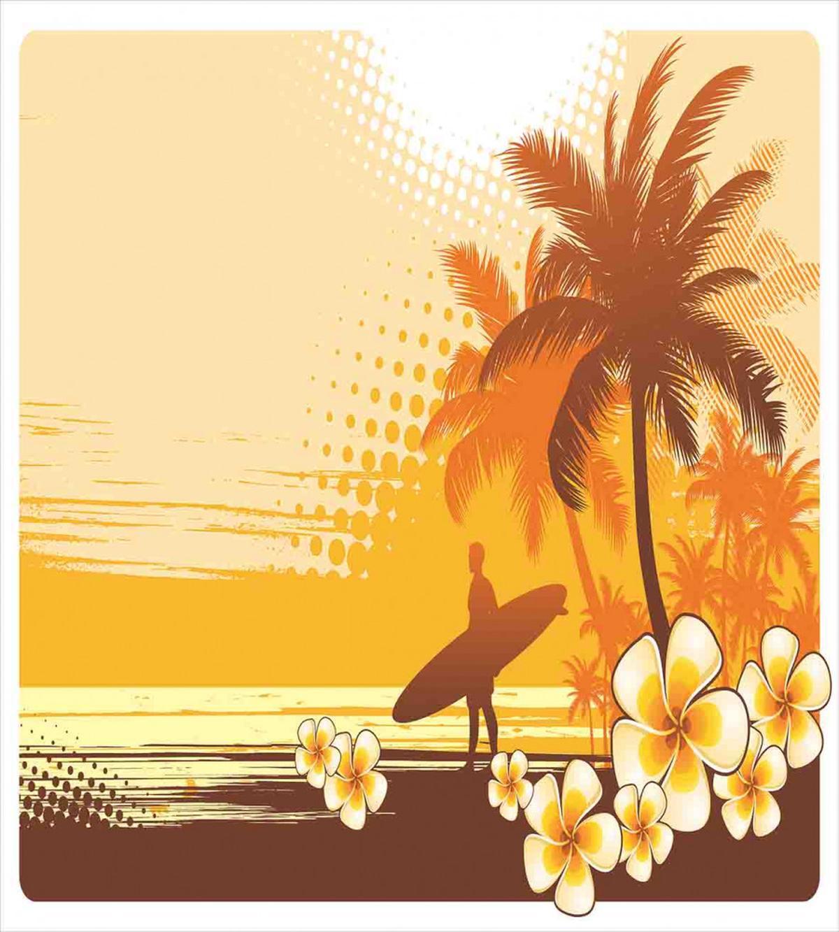 Surfer Tropical Landscape — Pattern