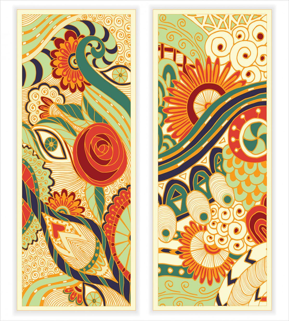 Mosaic Floral Composition Art — Pattern