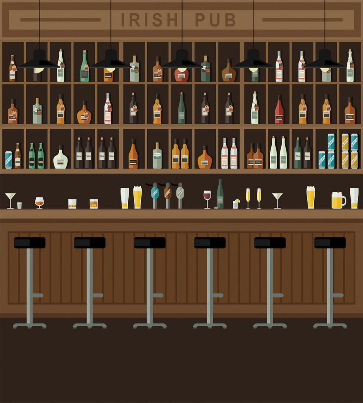 Bar Stools and Bottles — Pattern