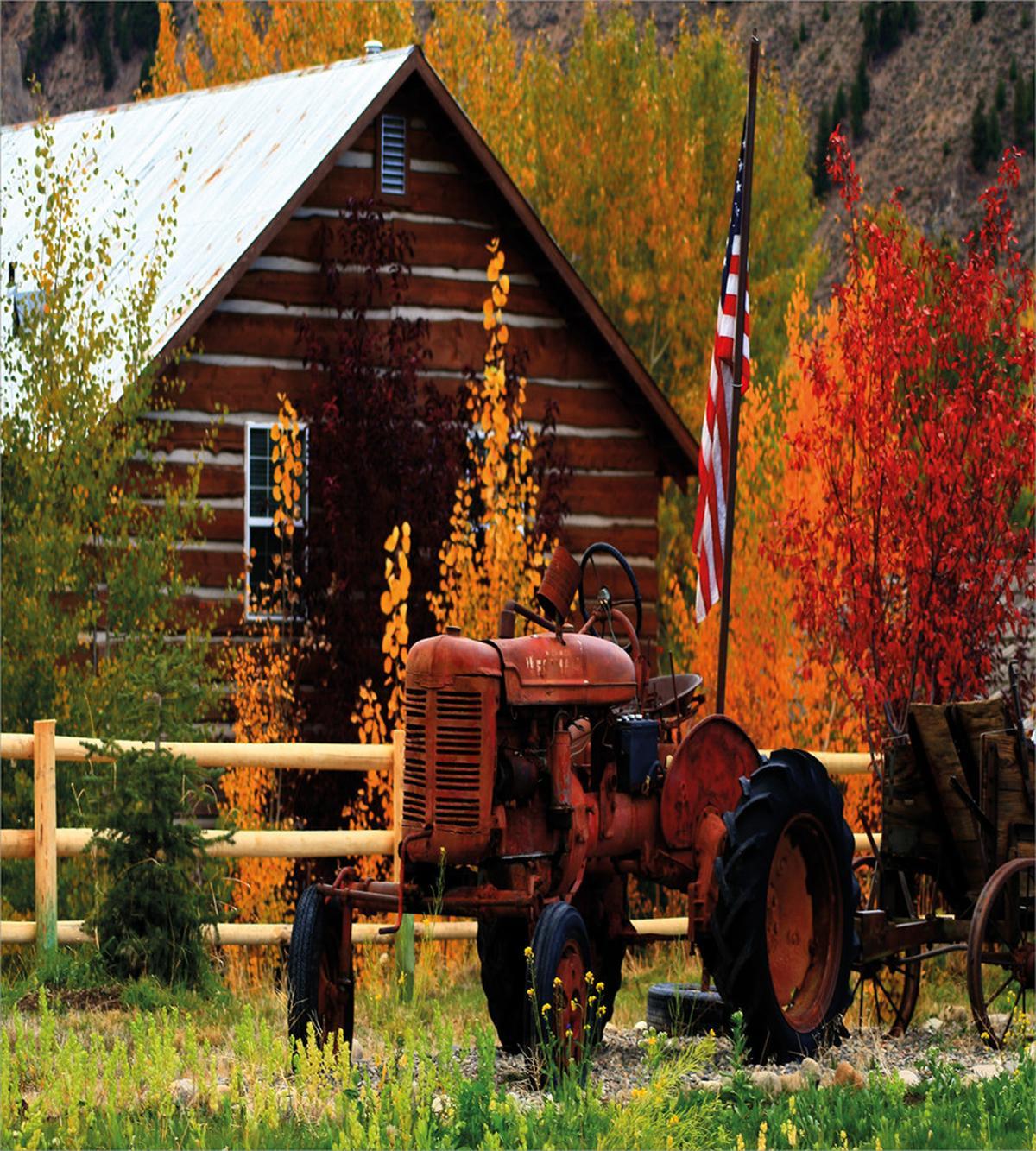Rustic Cabin with Tractor — Pattern