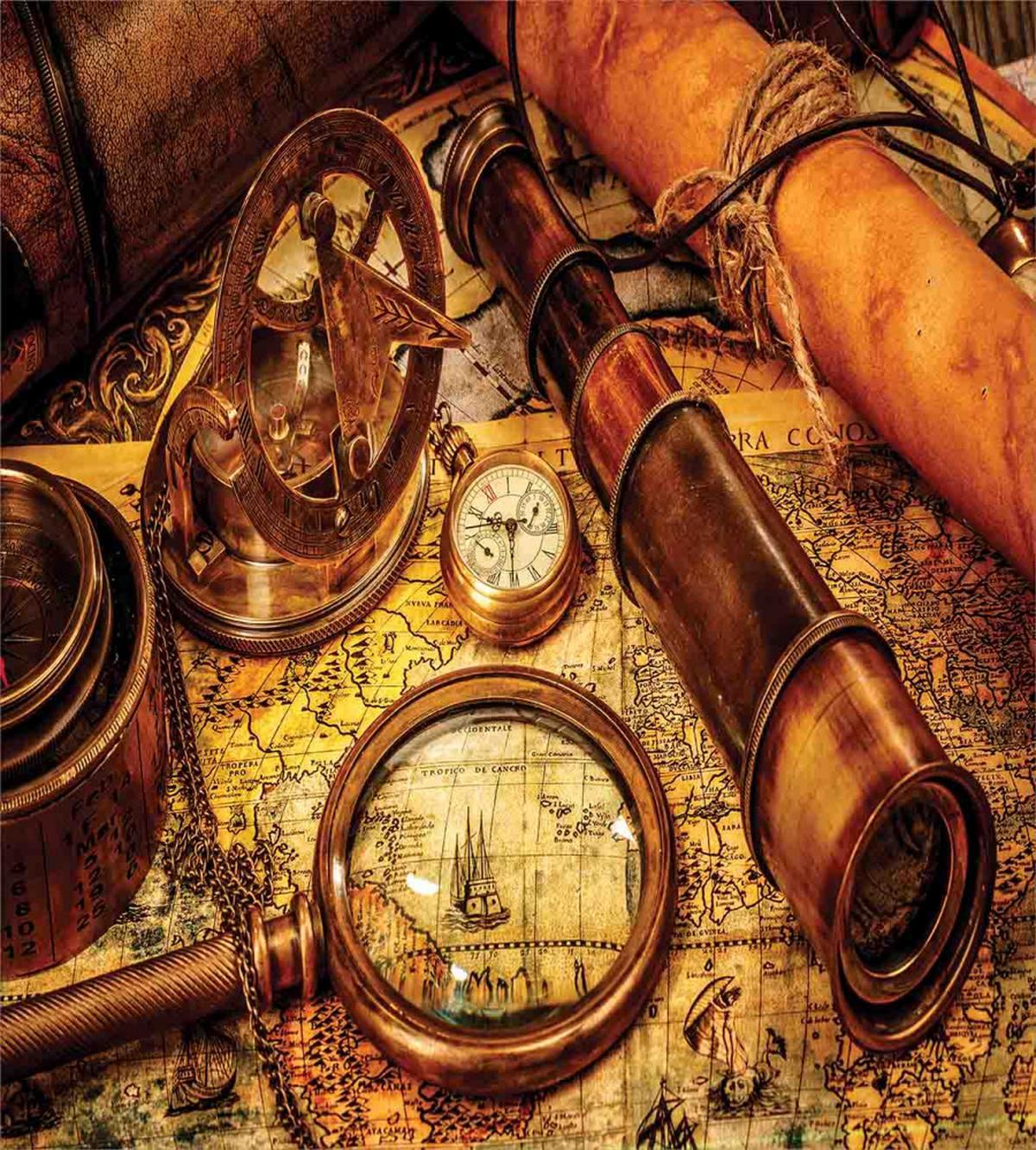 Watch on Old Map Nautical — Pattern