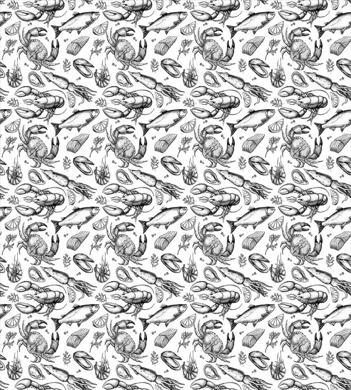 Sketchy Seafood Pattern — Pattern