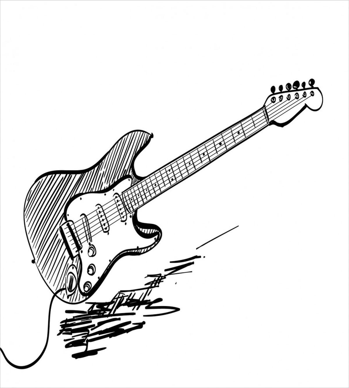 Rock Music Sketch Art — Pattern