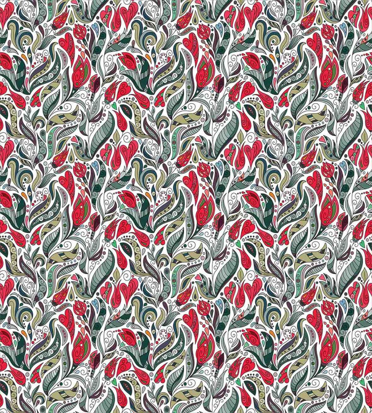 Colored Boho Flowers Leaf — Pattern