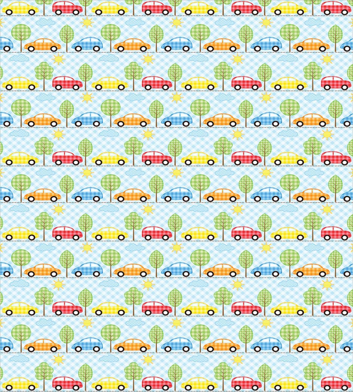 Checkered Cars with Trees — Pattern