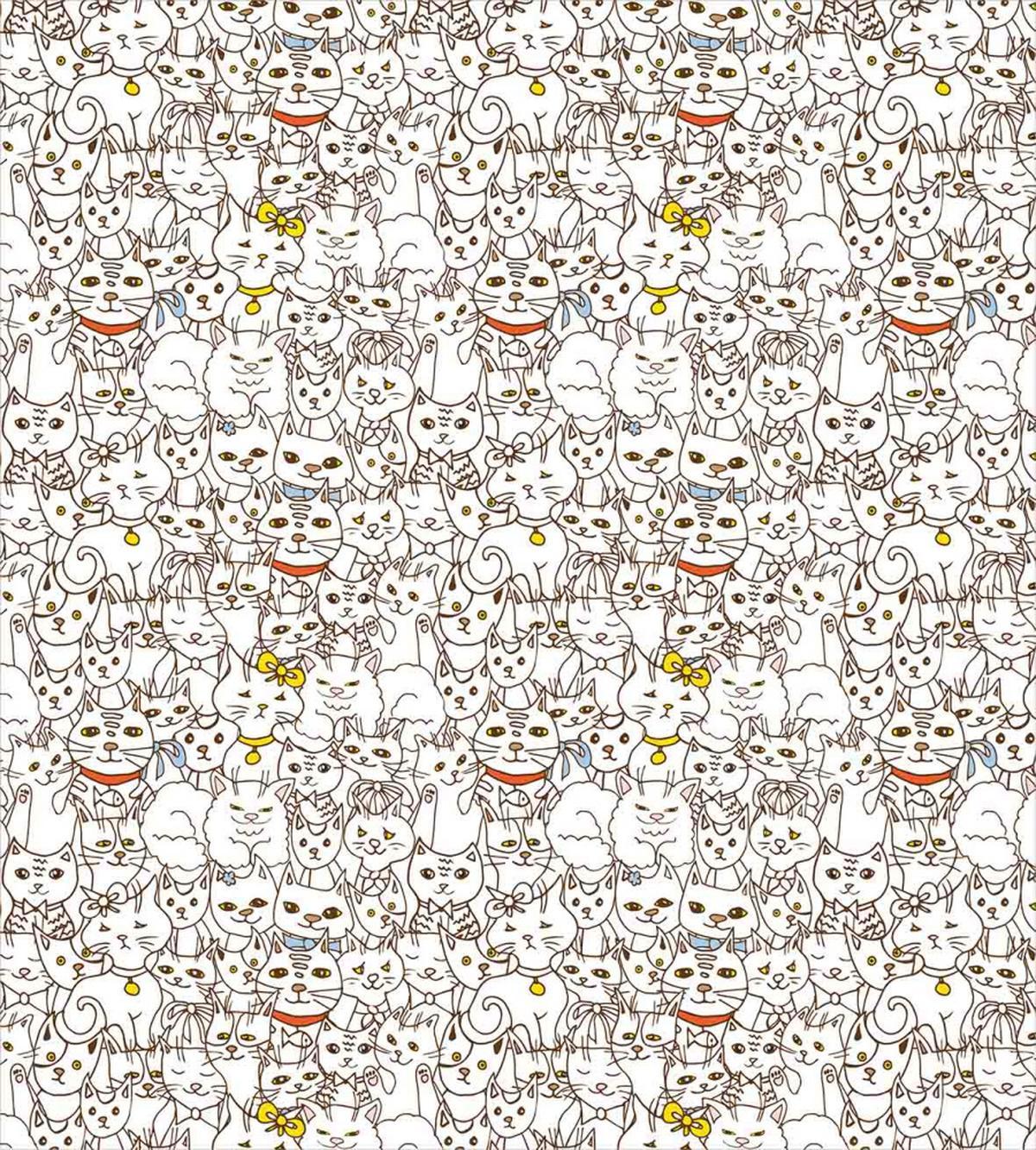 Funny Cat Family Doodle — Pattern