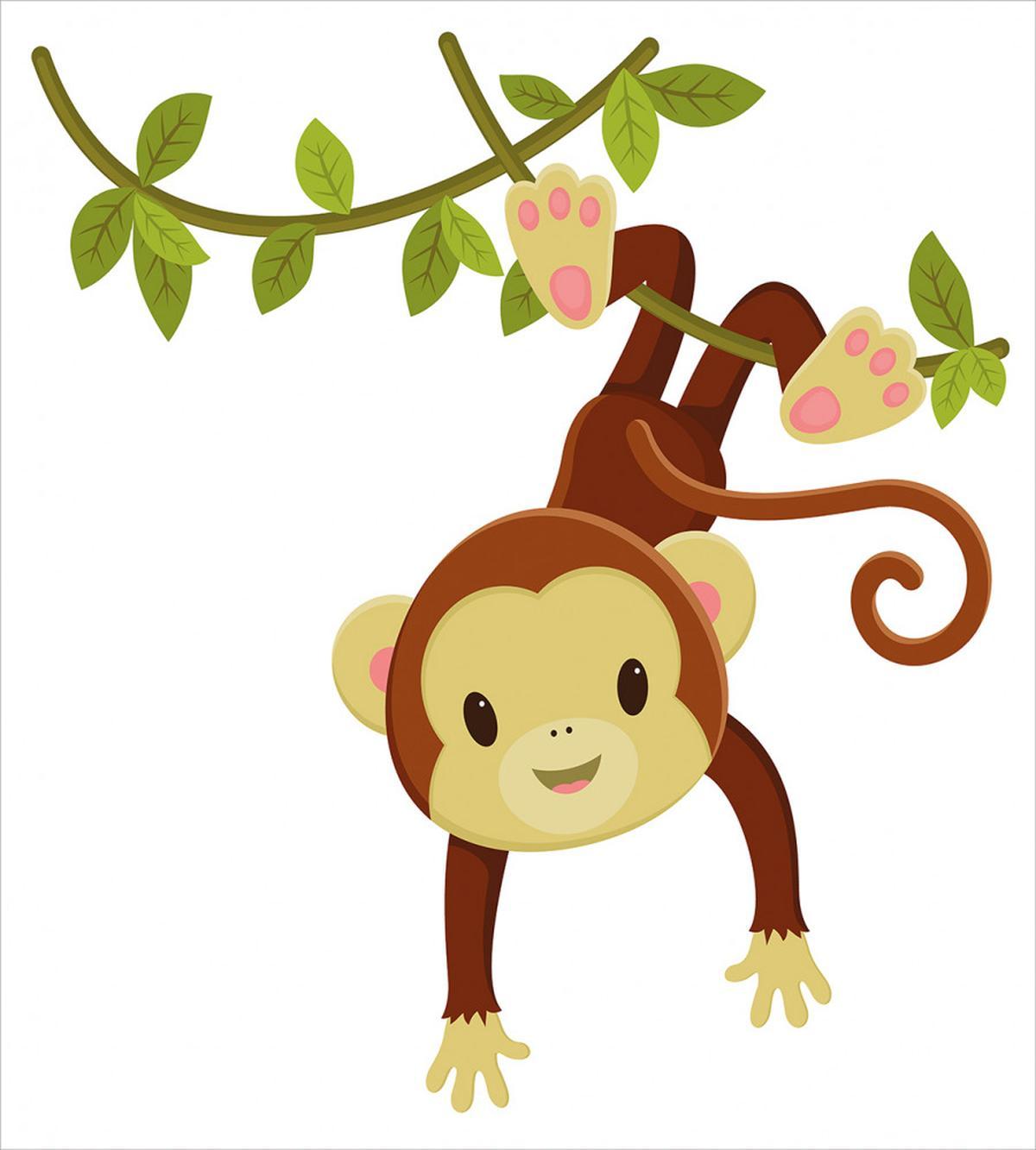 Cartoon Monkey on Liana — Pattern