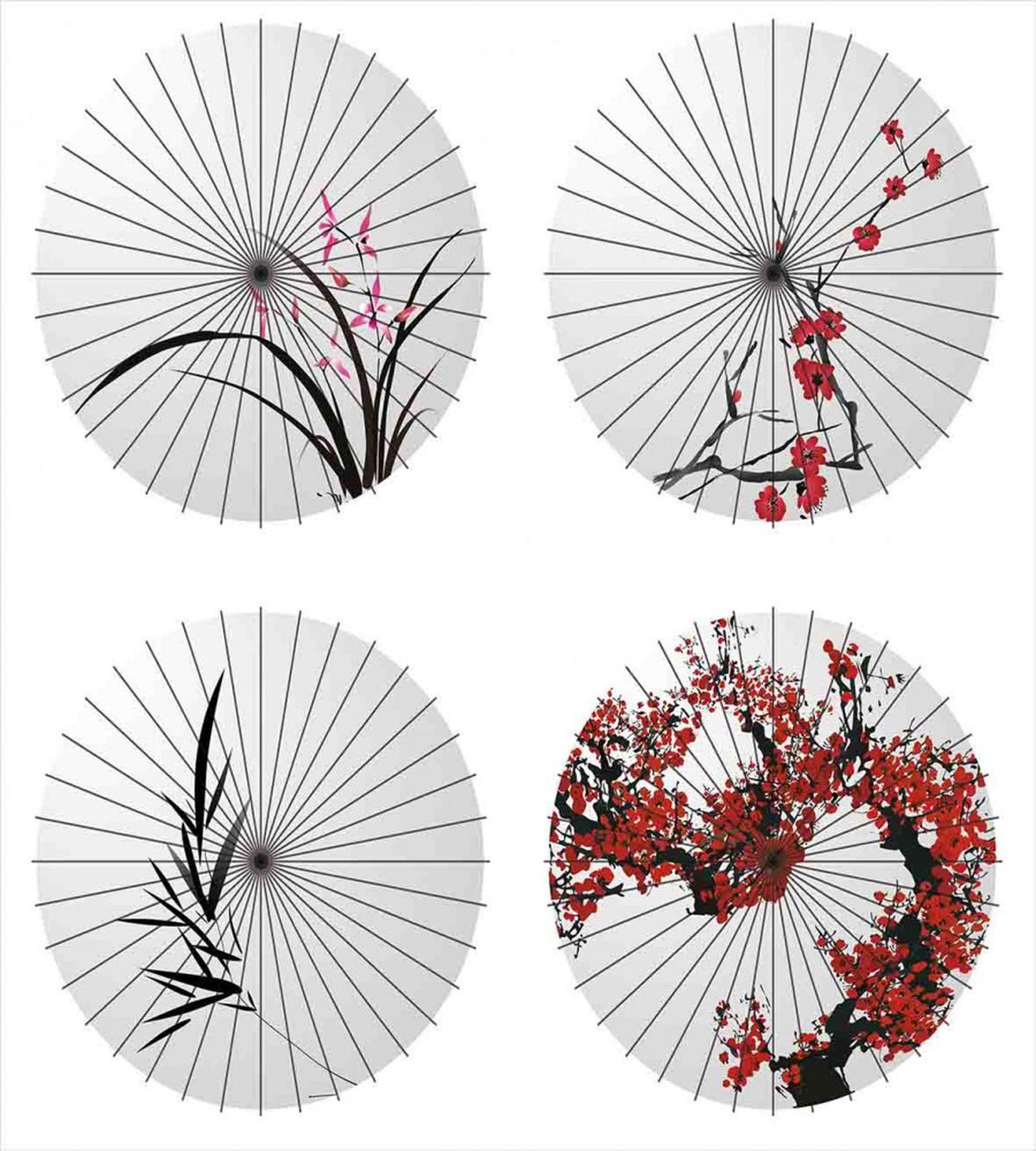 Floral Art on Umbrella — Pattern