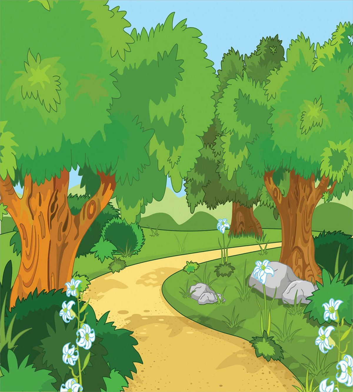 Pathway Flowers Trees — Pattern