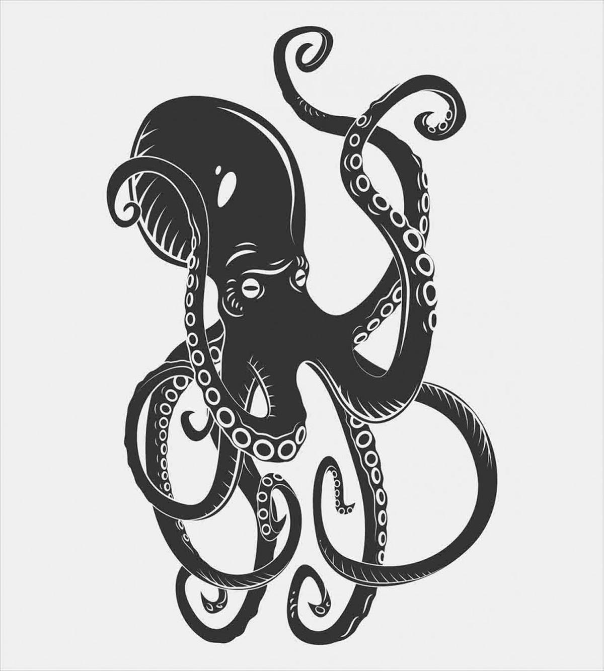 Cartoon Octopus in Sea — Pattern