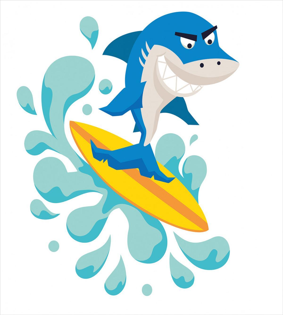 Funny Shark Surf — Pattern