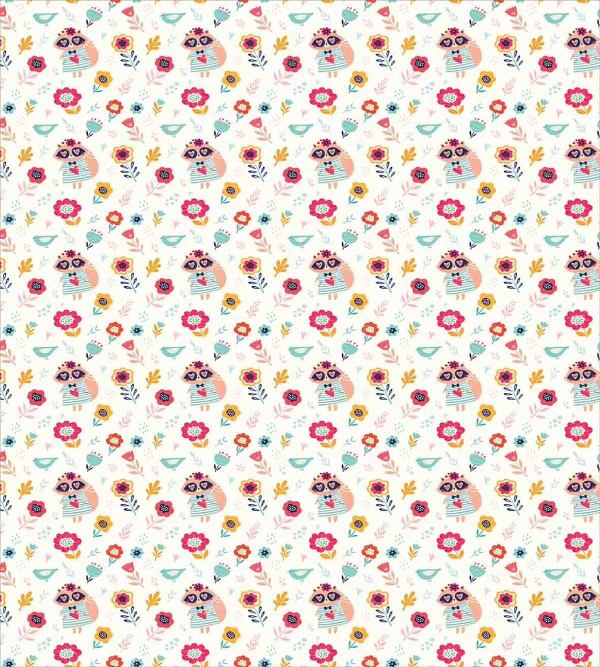 Raccoon in Flowering Field — Pattern