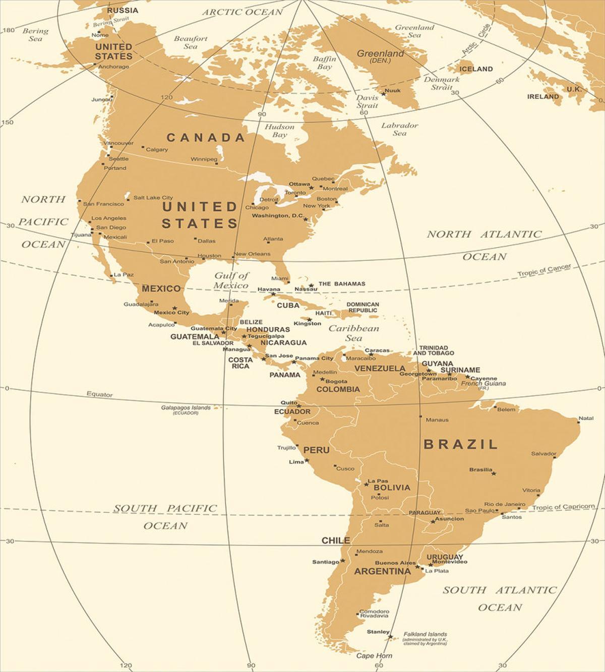 North South America Map — Pattern