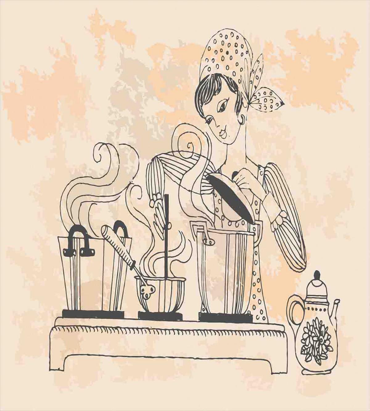 Housewife Cooking — Pattern