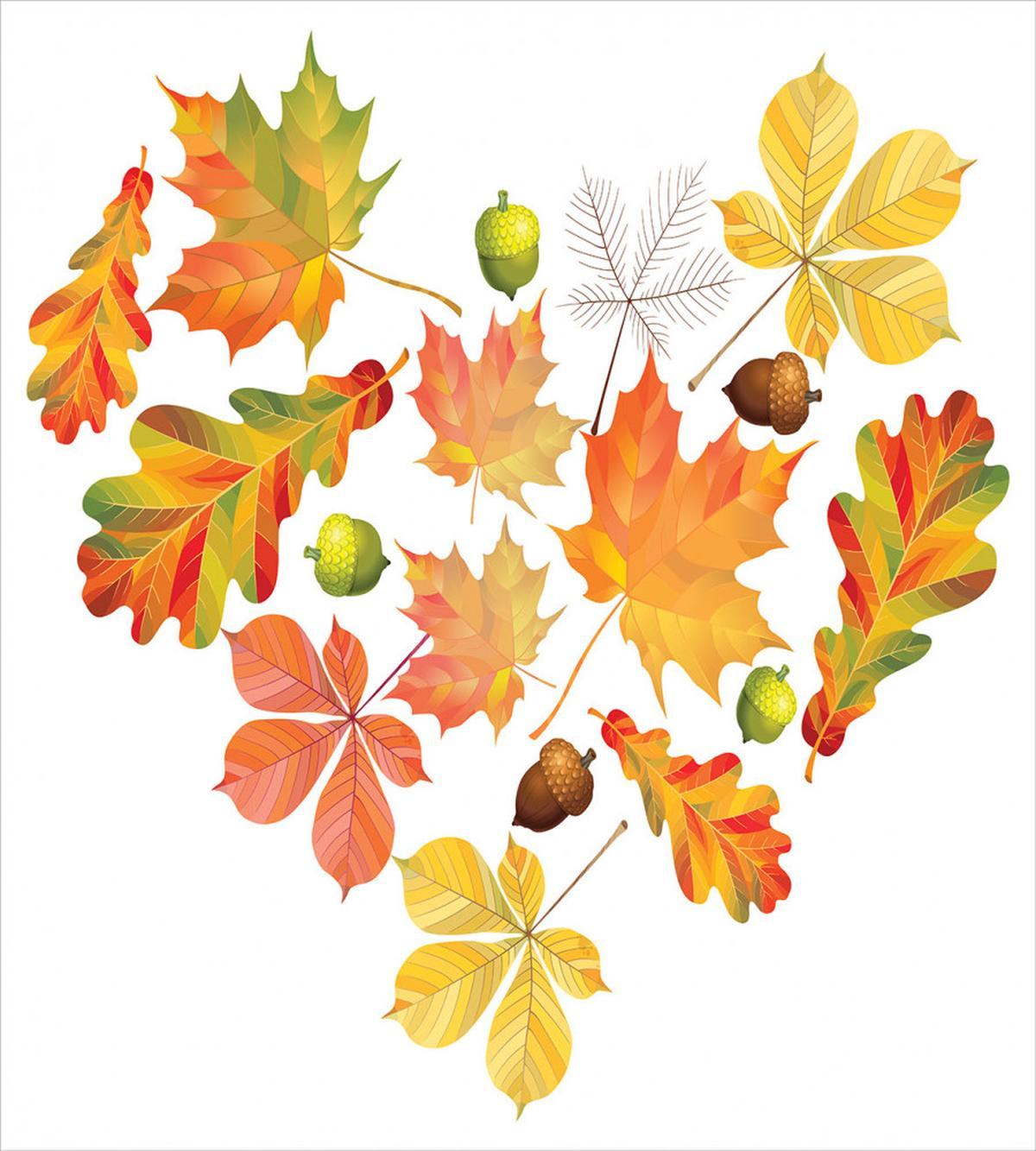 Leaves Acorns Heart — Pattern
